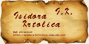 Isidora Krtolica vizit kartica